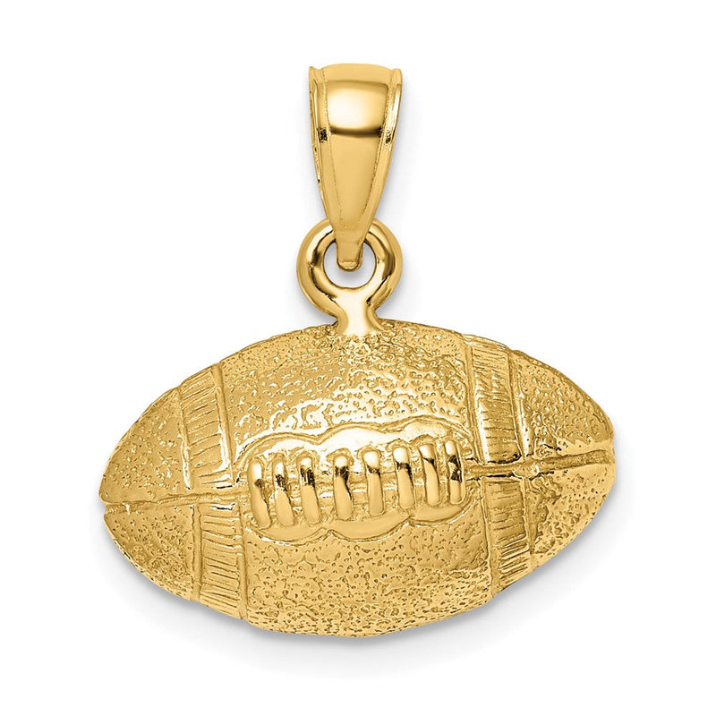 14K Gelbgold Polierter 3-D Football-Charm