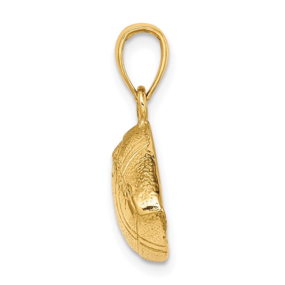 14K Gelbgold Polierter Offener Football-Charm