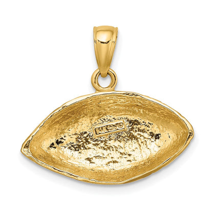 14K Gelbgold Polierter Offener Football-Charm
