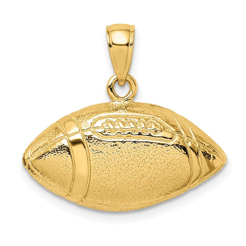 14K Gelbgold Polierter Offener Football-Charm