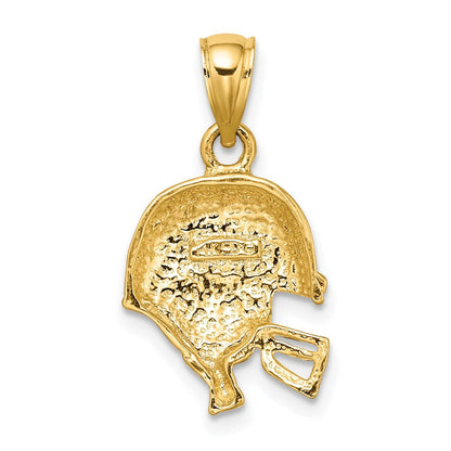 14K Gelbgold Polierter Offener Football-Helm-Charm