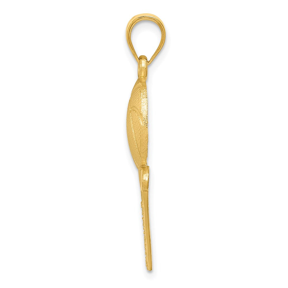 14 Karat Gelbgold Anhänger „Basketball und Netz“ mit Satinfinish und Diamantschliff