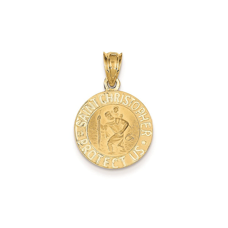 14K Gelbgold Sankt-Christopherus-Medaille-Anhänger