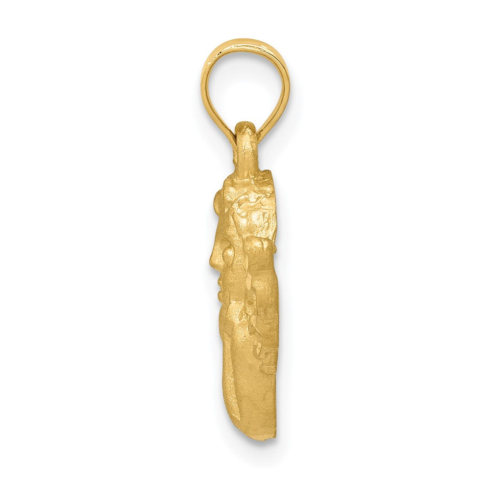 14K Gelbgold Satin-Engel-Anhänger