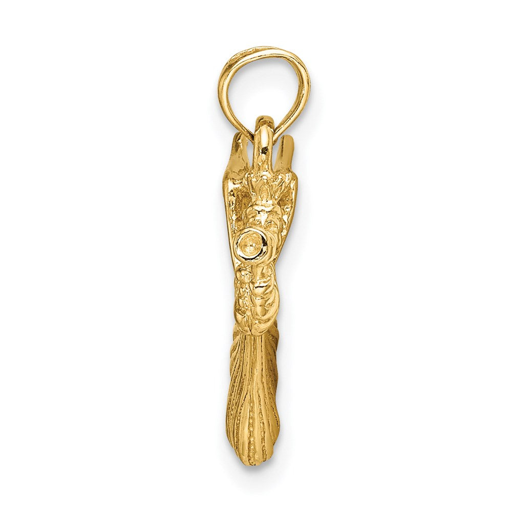 14K Gelbgold Engel mit Trompete Charm