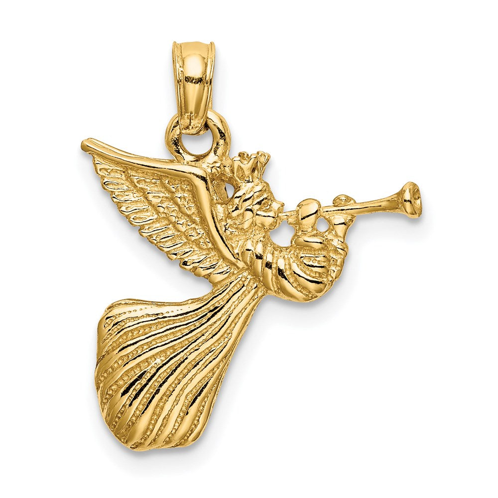 14K Gelbgold Engel mit Trompete Charm