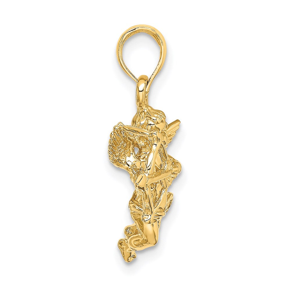 14K Gelbgold Cupido mit Bogen und Pfeil Charm