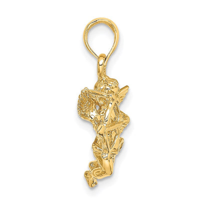 14K Gelbgold Cupido mit Bogen und Pfeil Charm