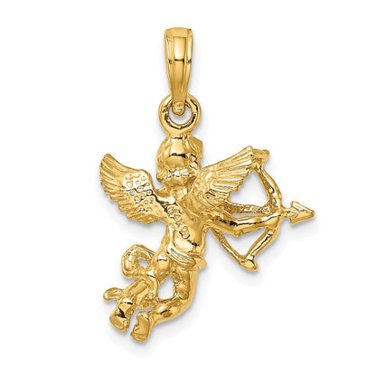 14K Gelbgold Cupido mit Bogen und Pfeil Charm
