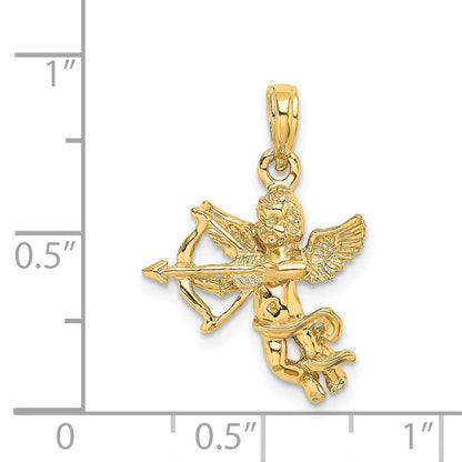 14K Gelbgold Cupido mit Bogen und Pfeil Charm
