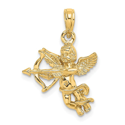 14K Gelbgold Cupido mit Bogen und Pfeil Charm