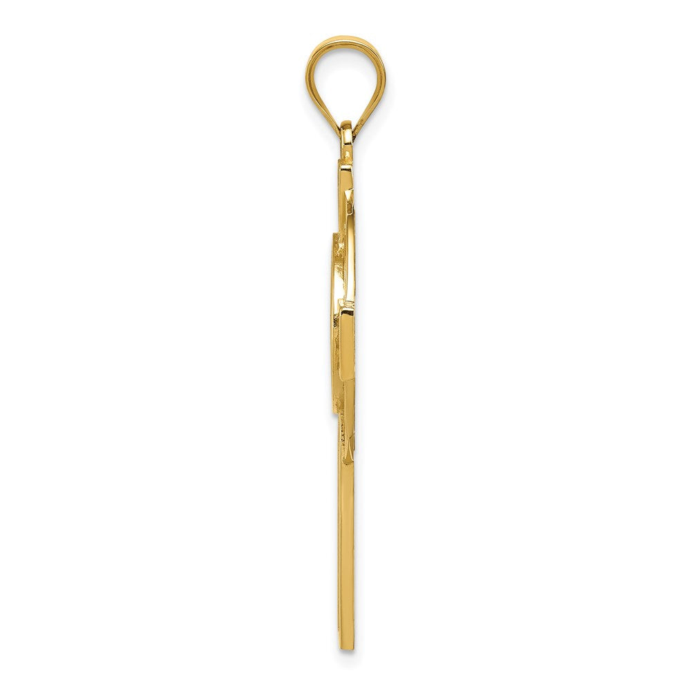14K Gelbgold Keltisches Claddagh-Kreuz-Anhänger