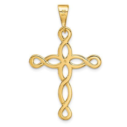 14K Gelbgold Polierter Kreuz-Anhänger