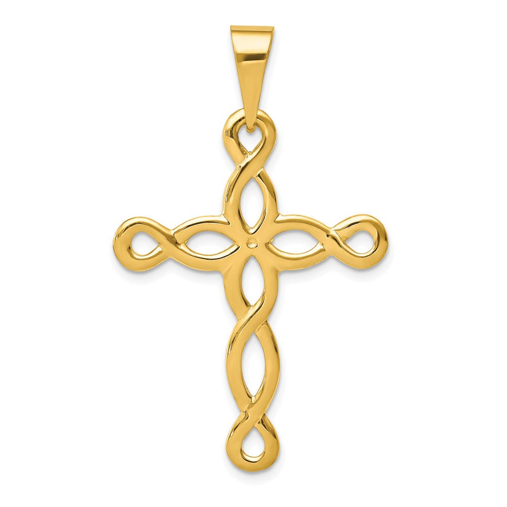 14K Gelbgold Polierter Kreuz-Anhänger