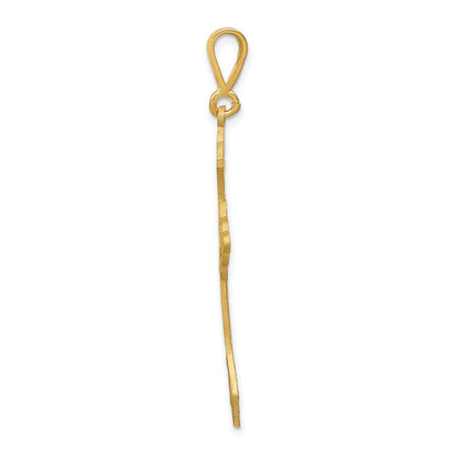14K Gelbgold Diamantschliff Keltisches Kreuz Anhänger