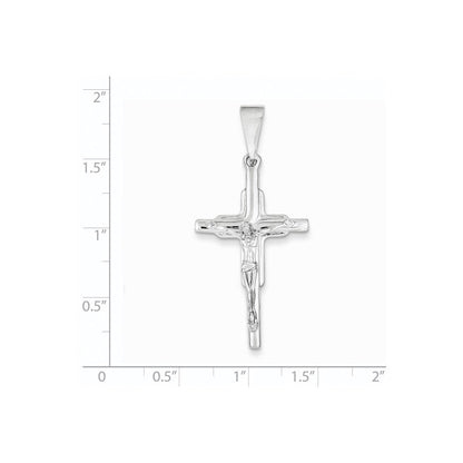 14K Weißgold Kruzifix-Anhänger