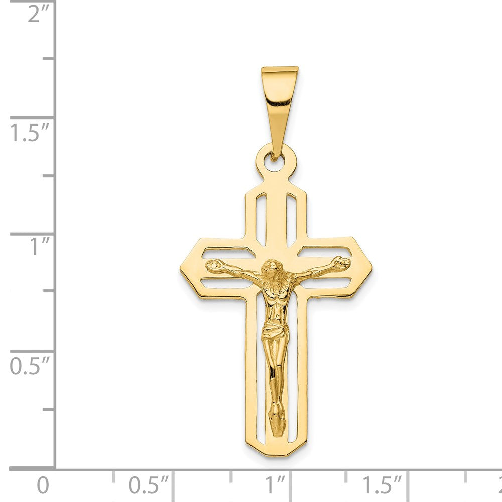 14K Gelbgold Poliert Kruzifix-Anhänger