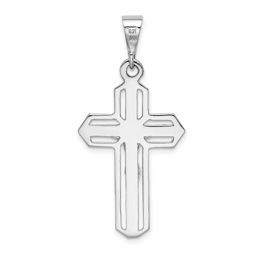14K Weißgold Kruzifix-Anhänger