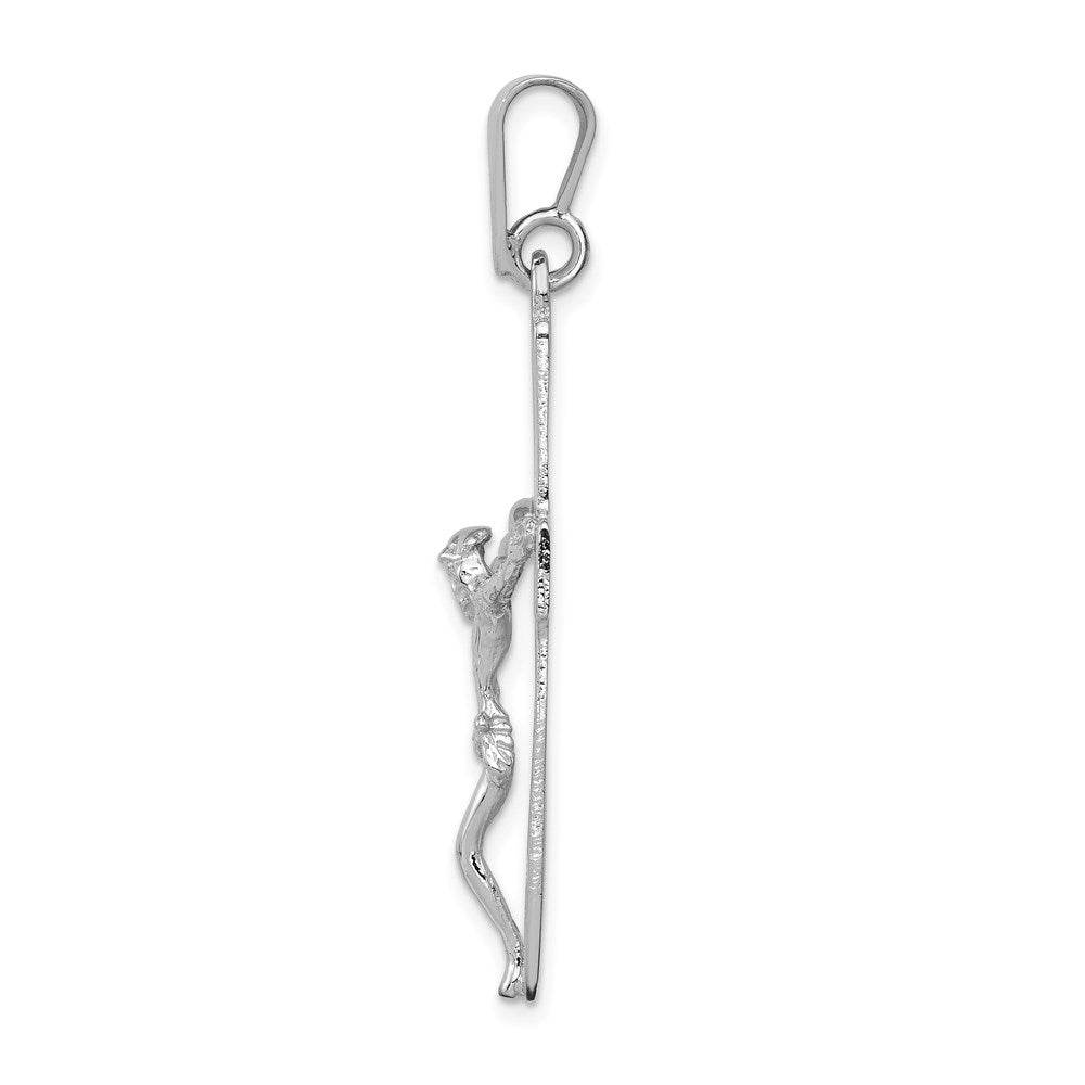 14K Weißgold Kruzifix-Anhänger