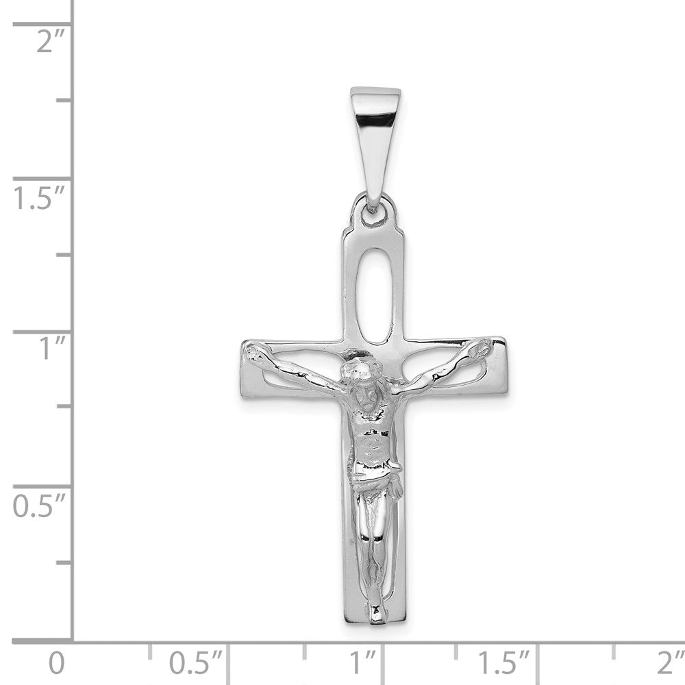 14K Weißgold Kruzifix-Anhänger
