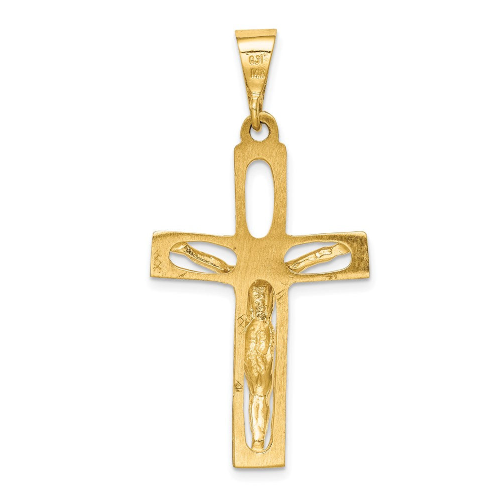 14K Gelbgold Poliert Kruzifix-Anhänger
