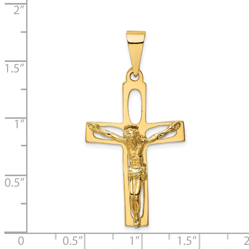 14K Gelbgold Poliert Kruzifix-Anhänger