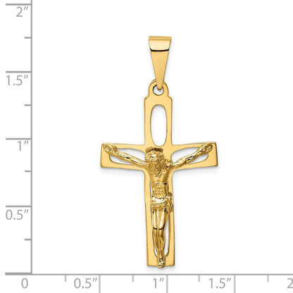 14K Gelbgold Poliert Kruzifix-Anhänger