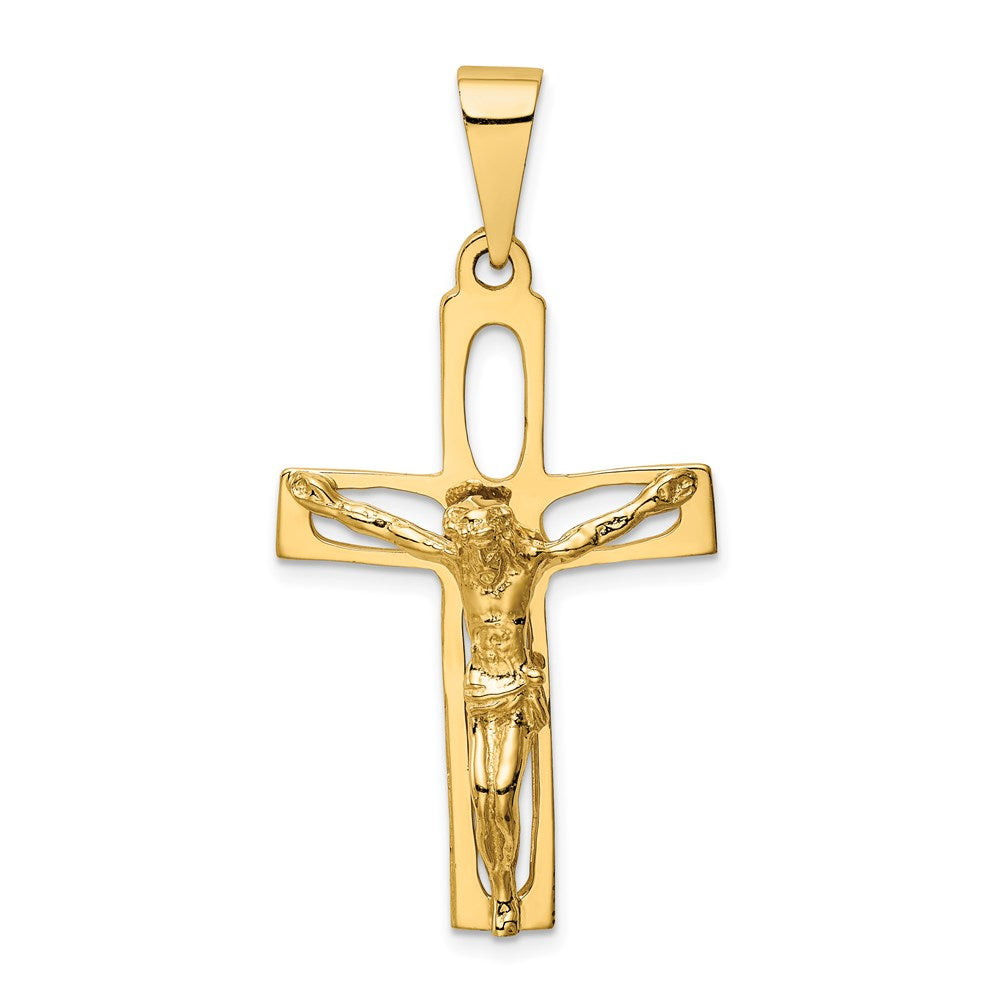 14K Gelbgold Poliert Kruzifix-Anhänger