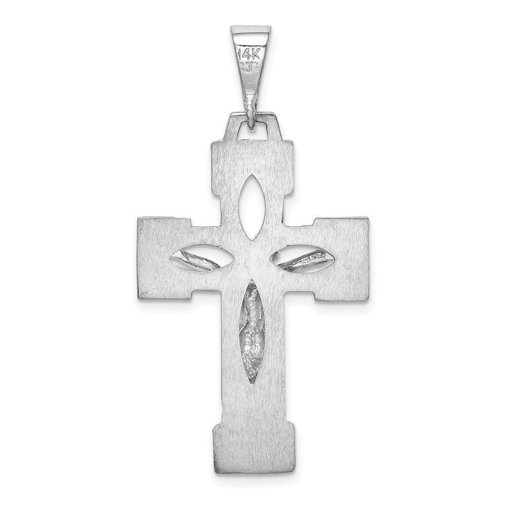 14K Weißgold Kruzifix-Anhänger