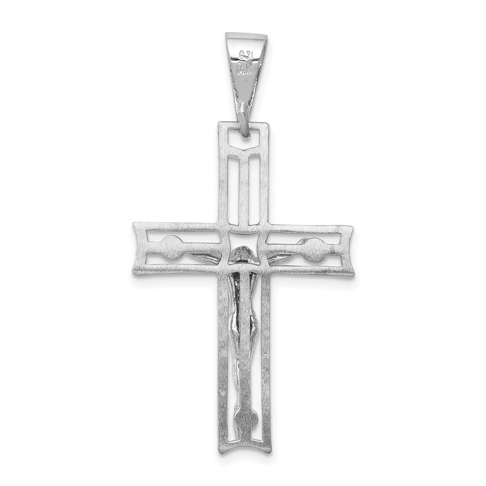 14K Weißgold Kruzifix-Anhänger