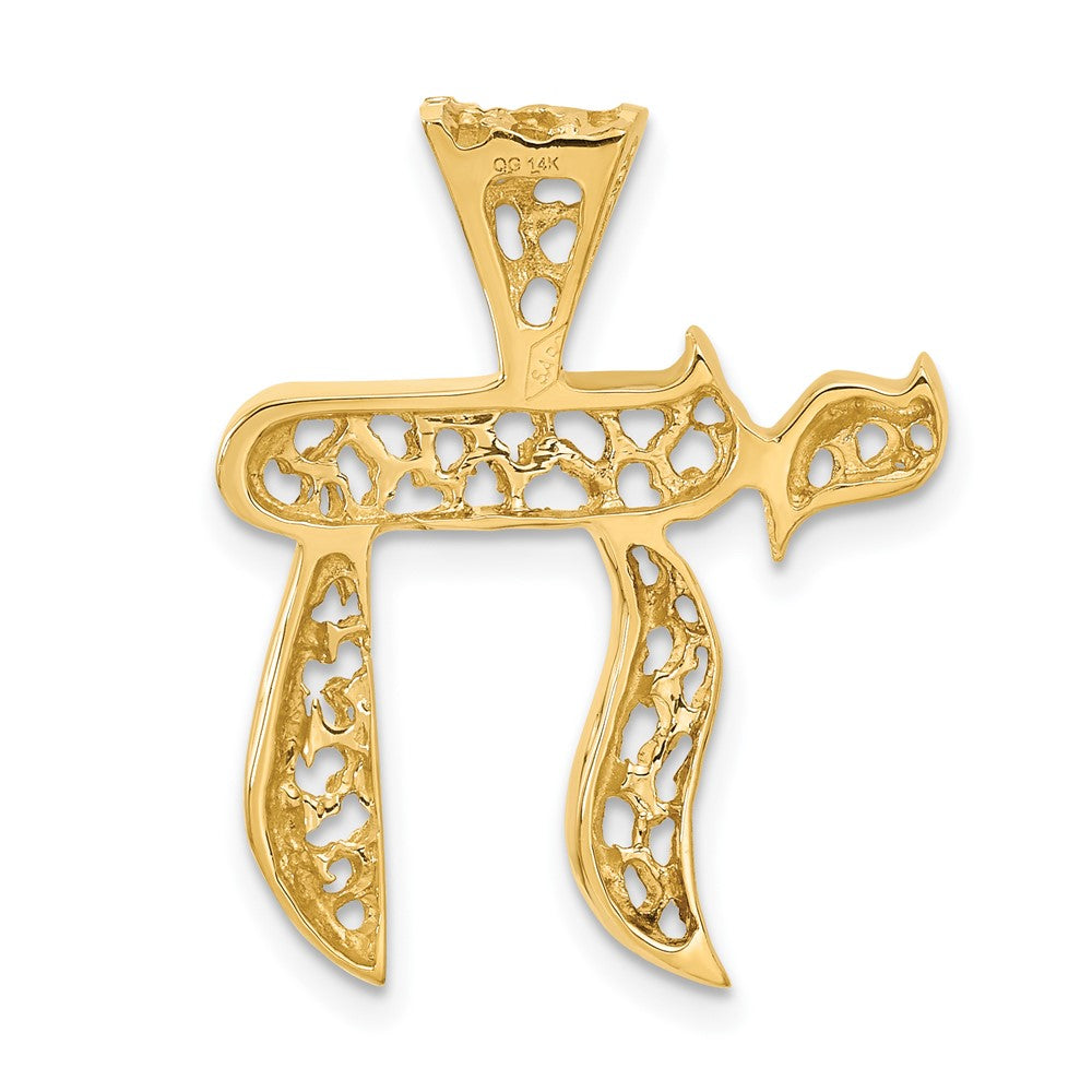 14K Gelbgold Chai-Anhänger mit Filigranarbeit