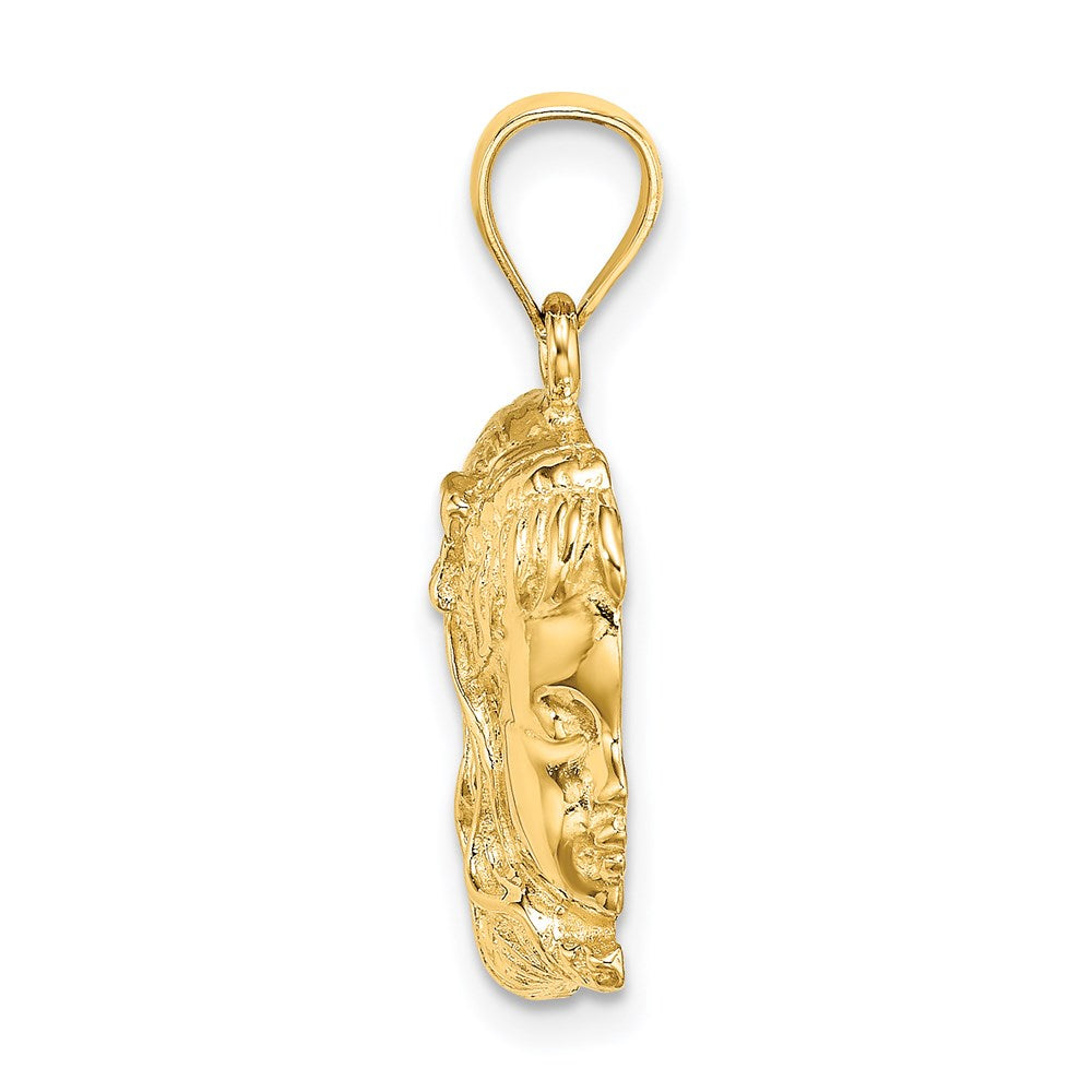 14K Gelbgold Mädchenkopf-Charm