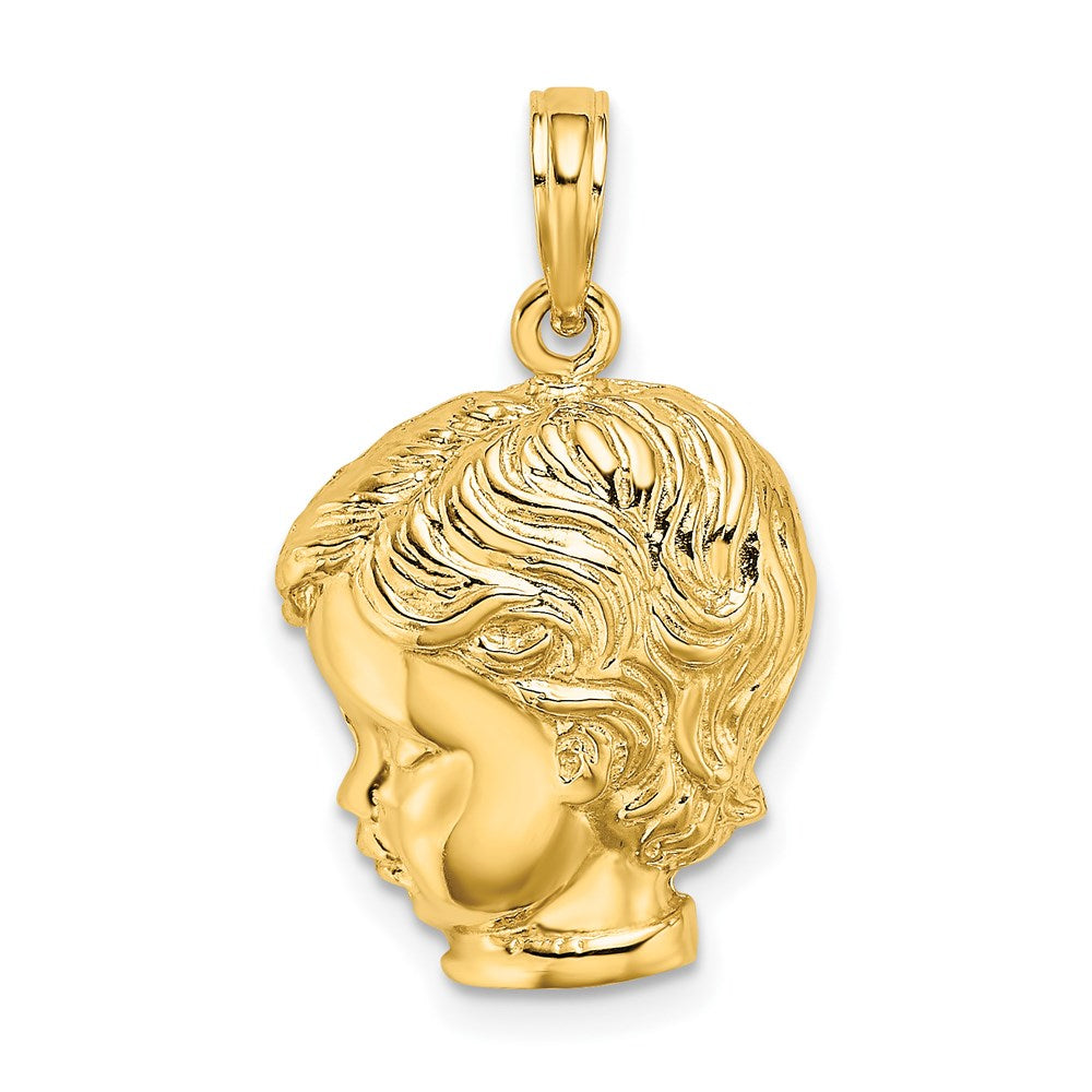 14K Gelbgold Jungenkopf-Charm