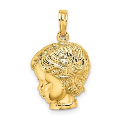 14K Gelbgold Jungenkopf-Charm
