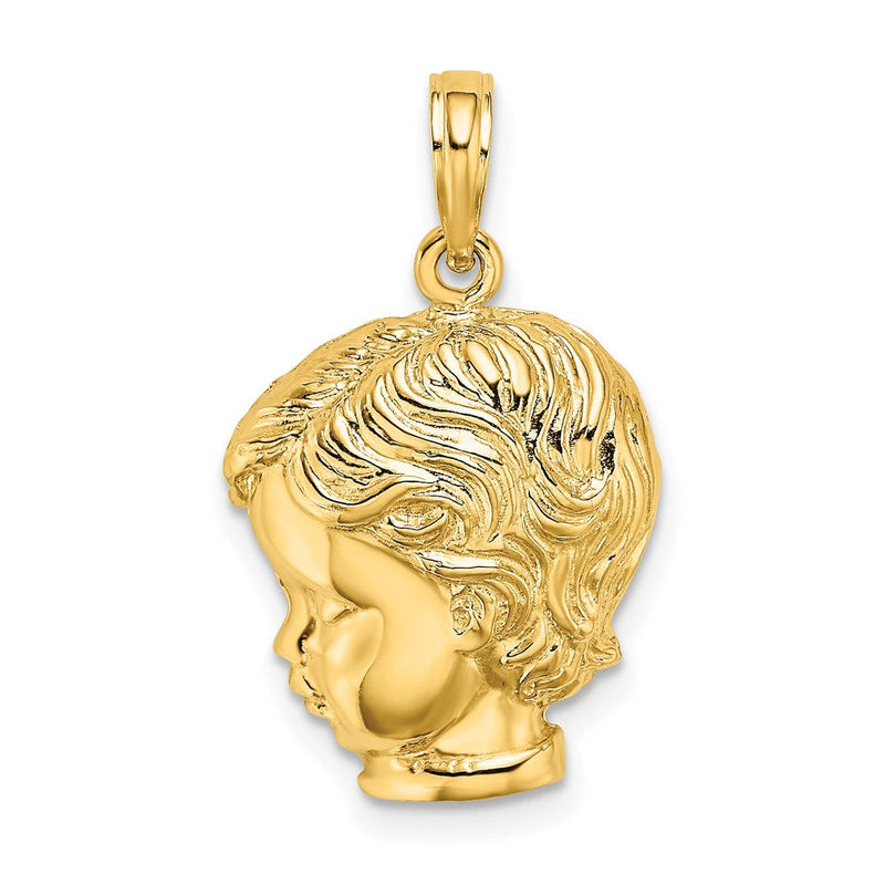 14K Gelbgold Jungenkopf-Charm