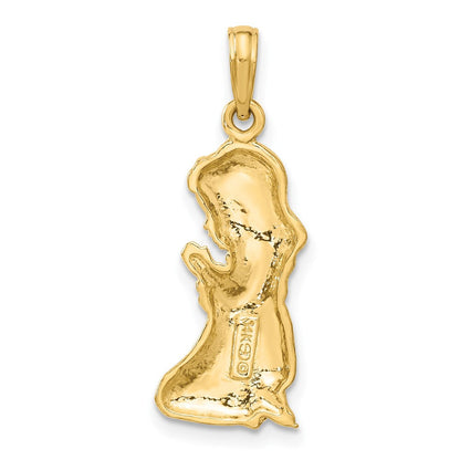 14K Gelbgold Anhänger Betendes Mädchen