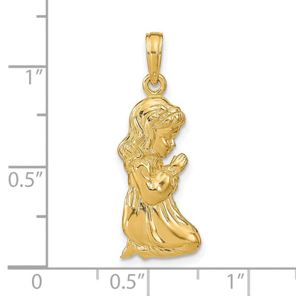 14K Gelbgold Anhänger Betendes Mädchen