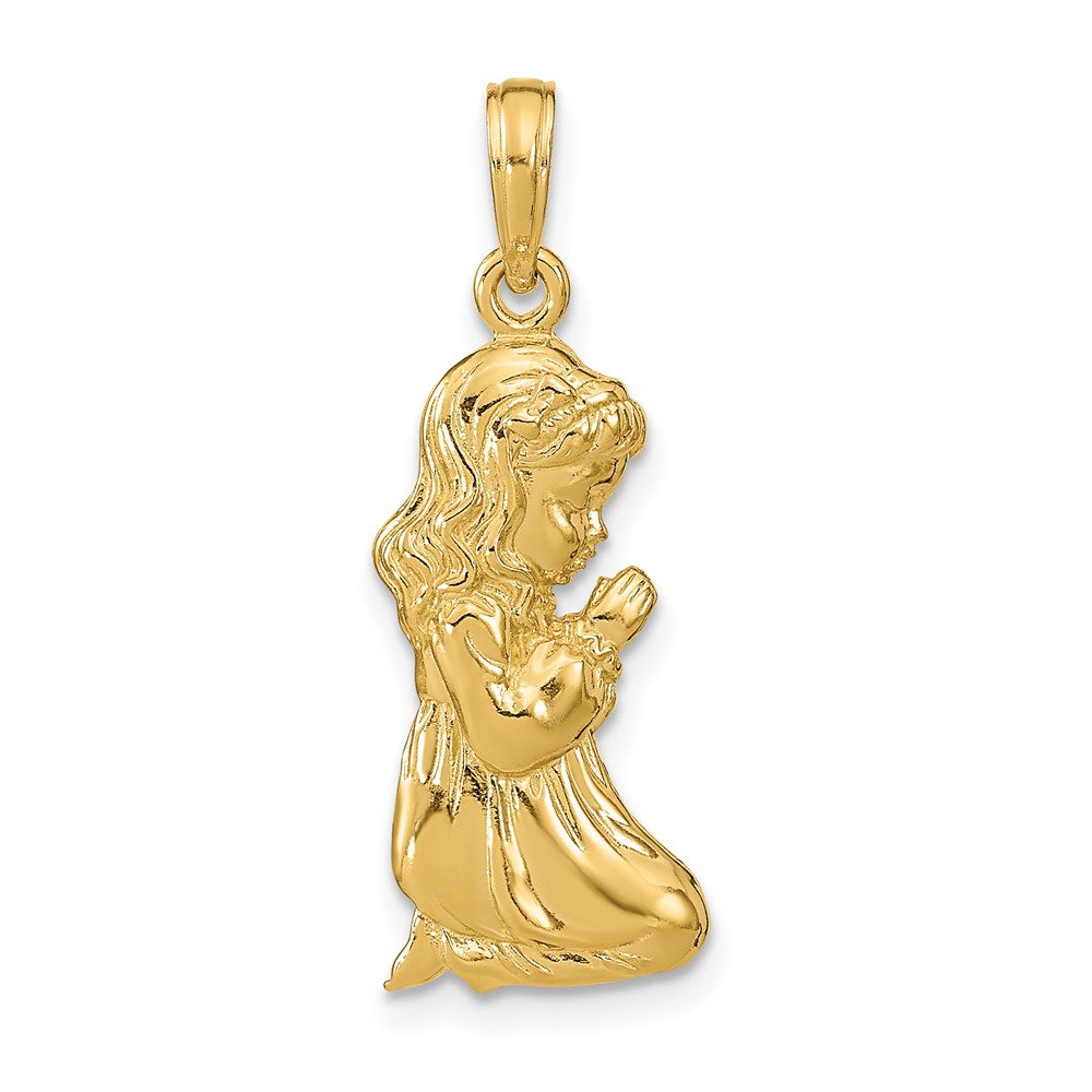 14K Gelbgold Anhänger Betendes Mädchen