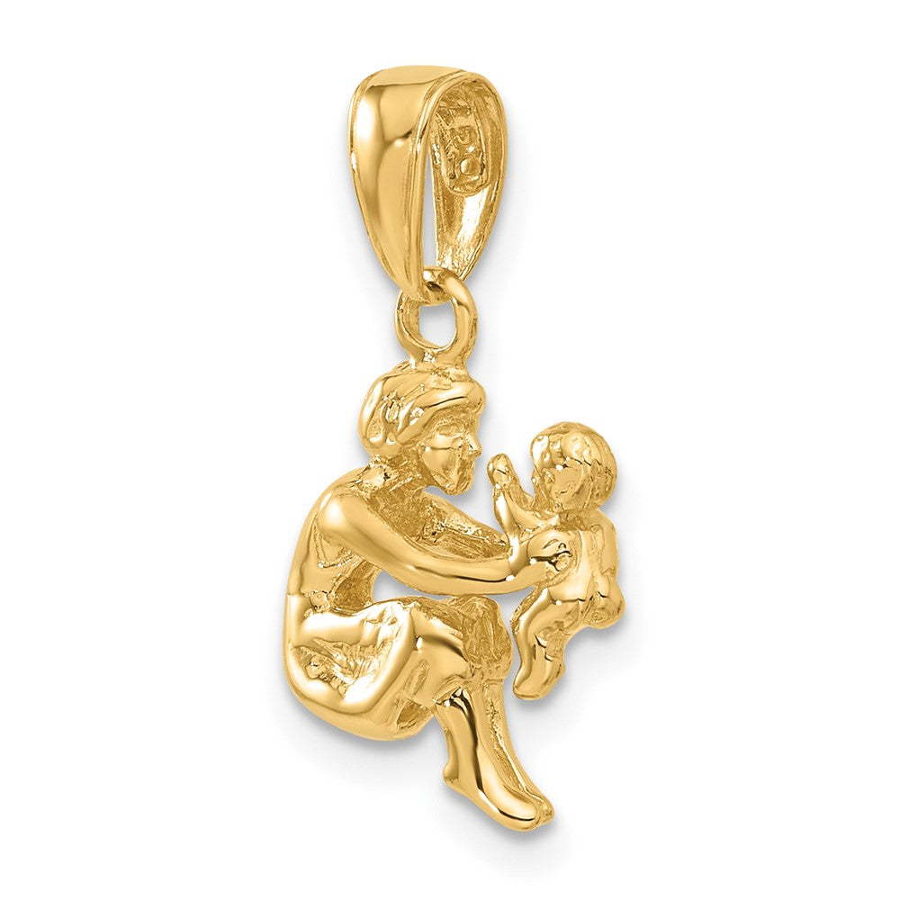 14K Gelbgold Anhänger „Mutter hält Kind“