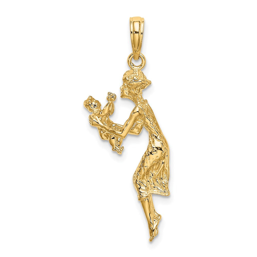 14K Gelbgold Mutter-und-Kind-Charm