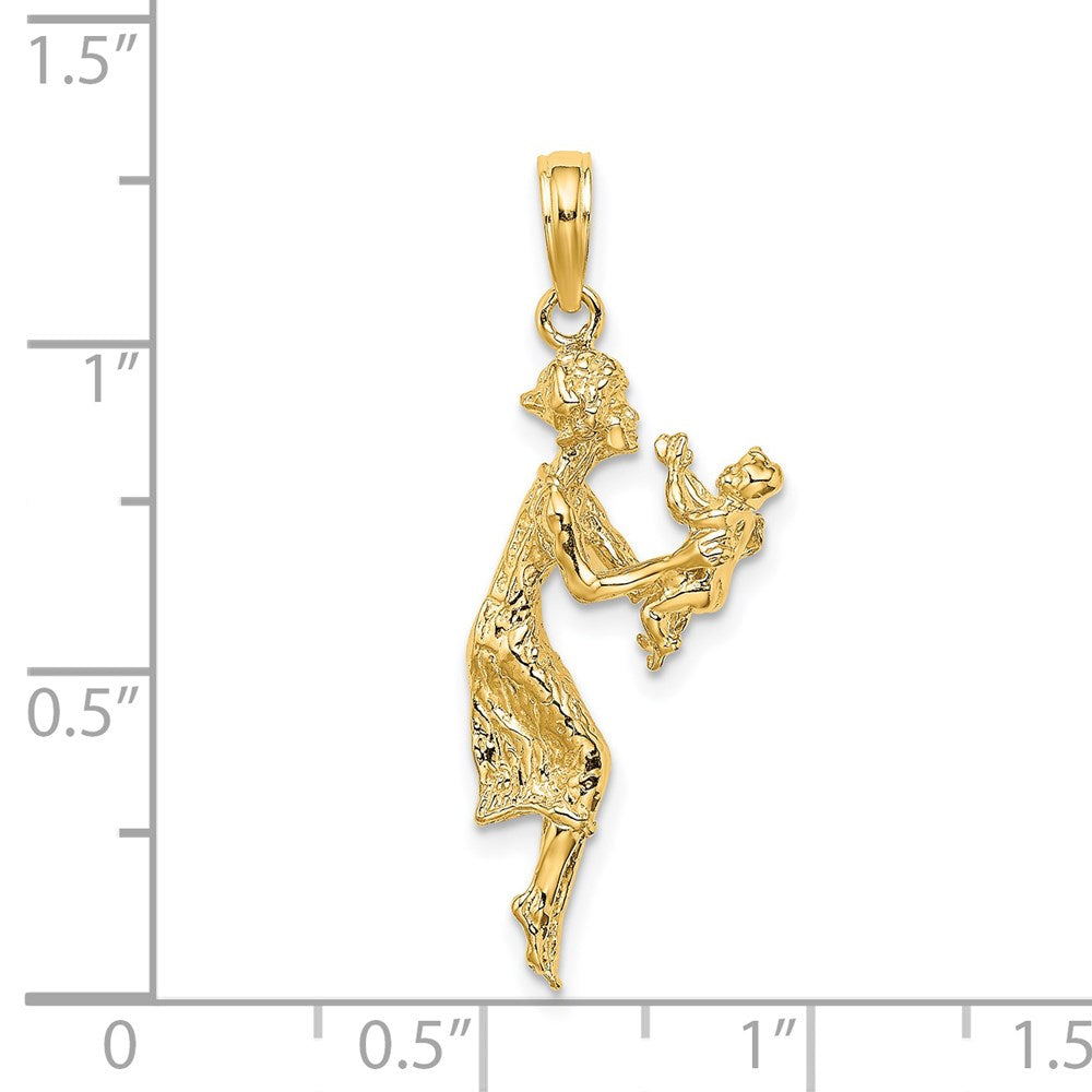 14K Gelbgold Mutter-und-Kind-Charm