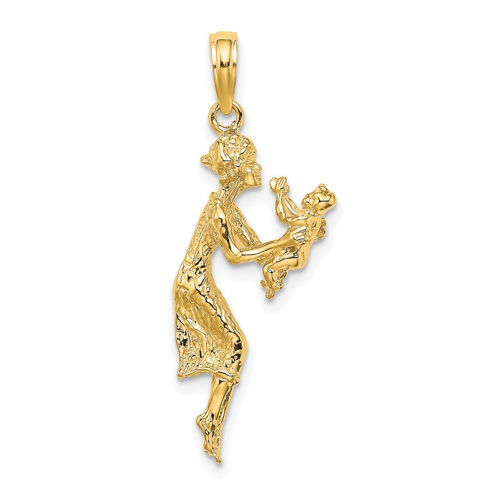 14K Gelbgold Mutter-und-Kind-Charm