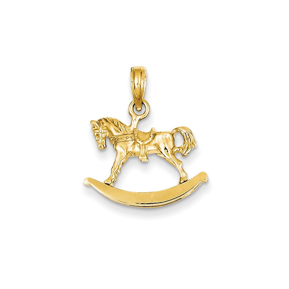 14K Gelbgold Schaukelpferd-Anhänger
