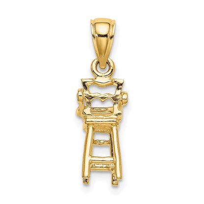 14K Gelbgold Baby-Hochstuhl-Charm
