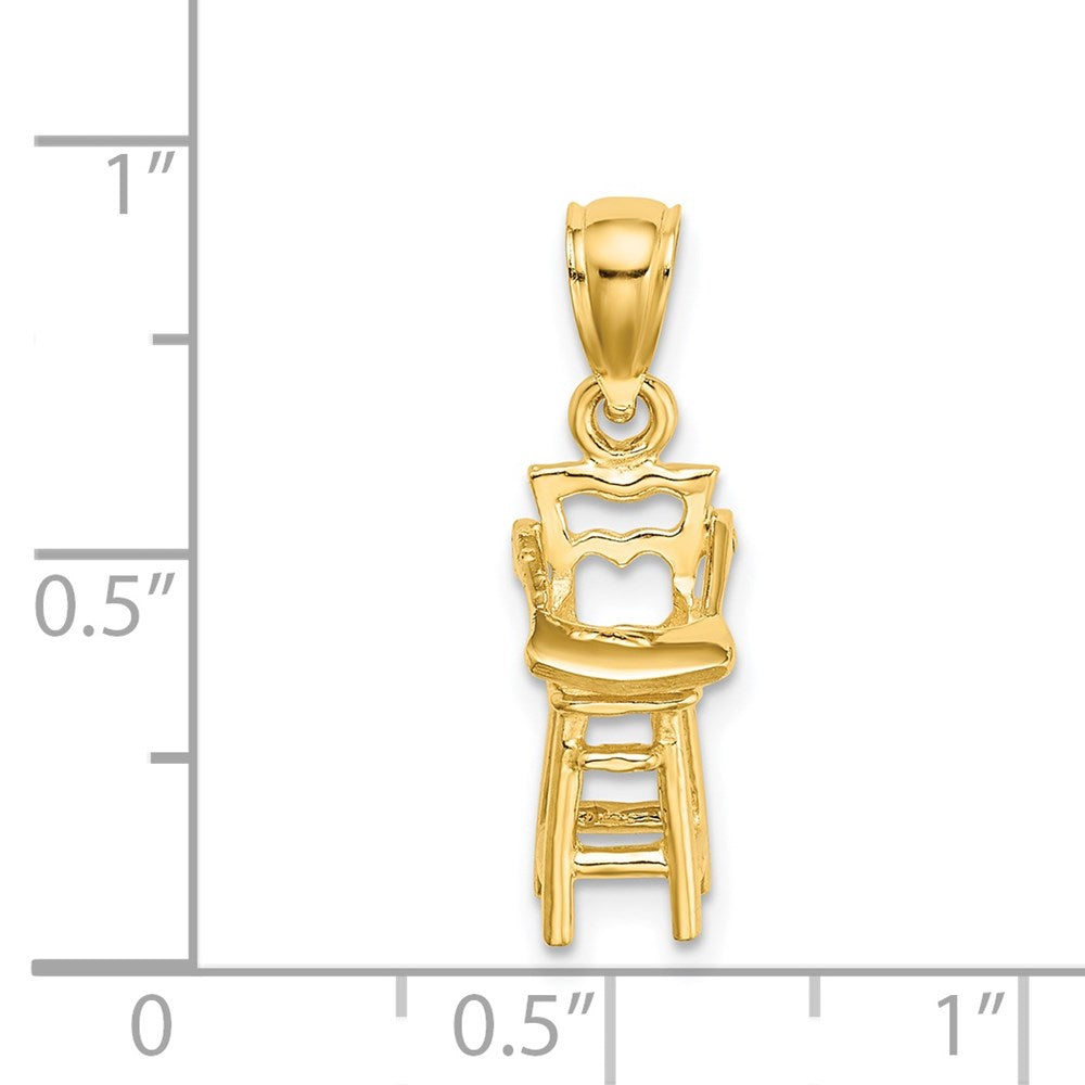 14K Gelbgold Baby-Hochstuhl-Charm