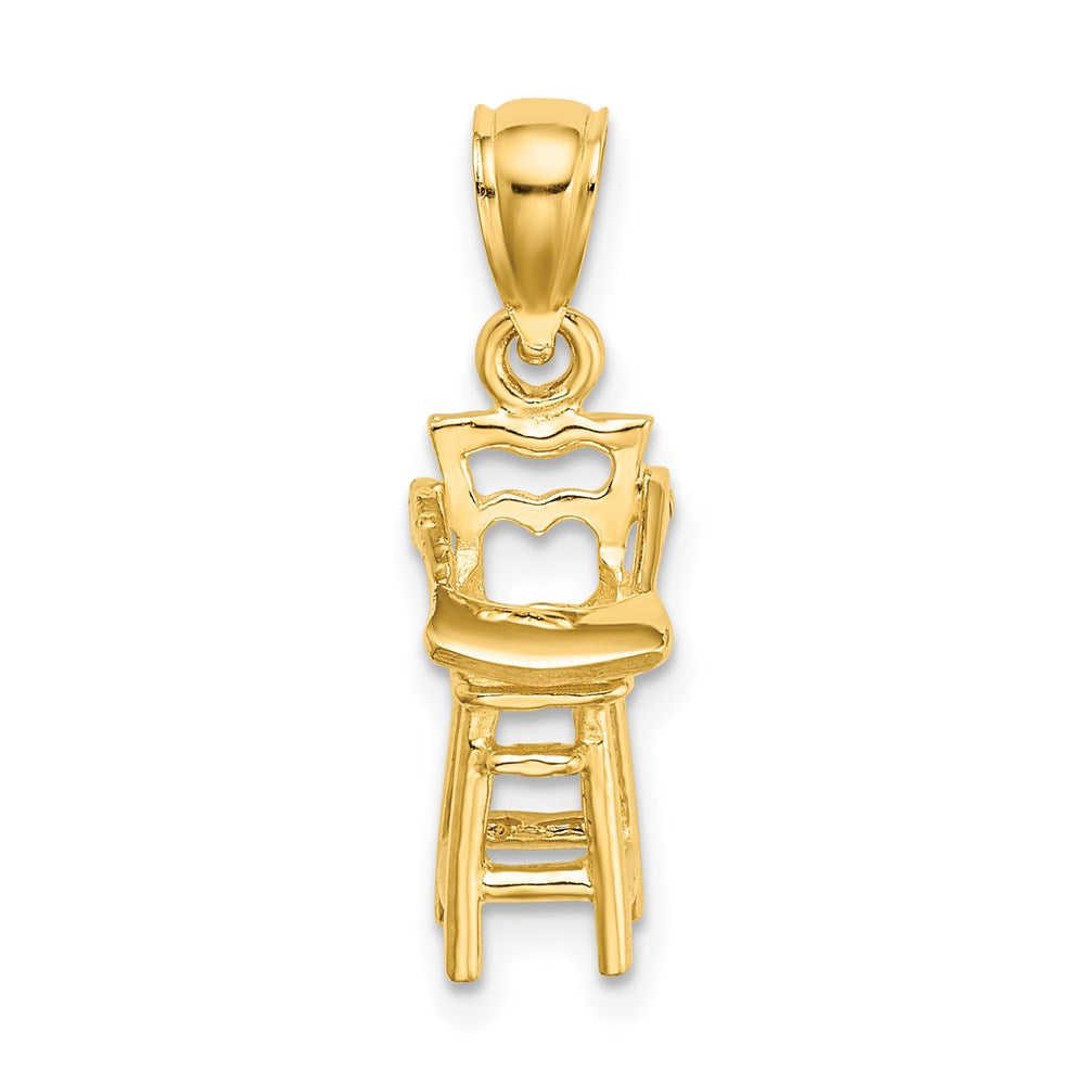 14K Gelbgold Baby-Hochstuhl-Charm