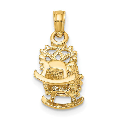 14K Gelbgold 3D-Babywiege-Charm