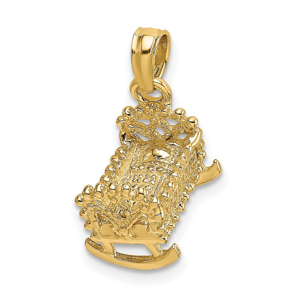 14K Gelbgold 3D-Babywiege-Charm