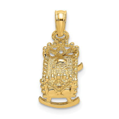 14K Gelbgold 3D-Babywiege-Charm