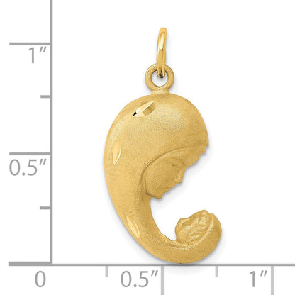14K Gelbgold Mutter-und-Baby-Charm